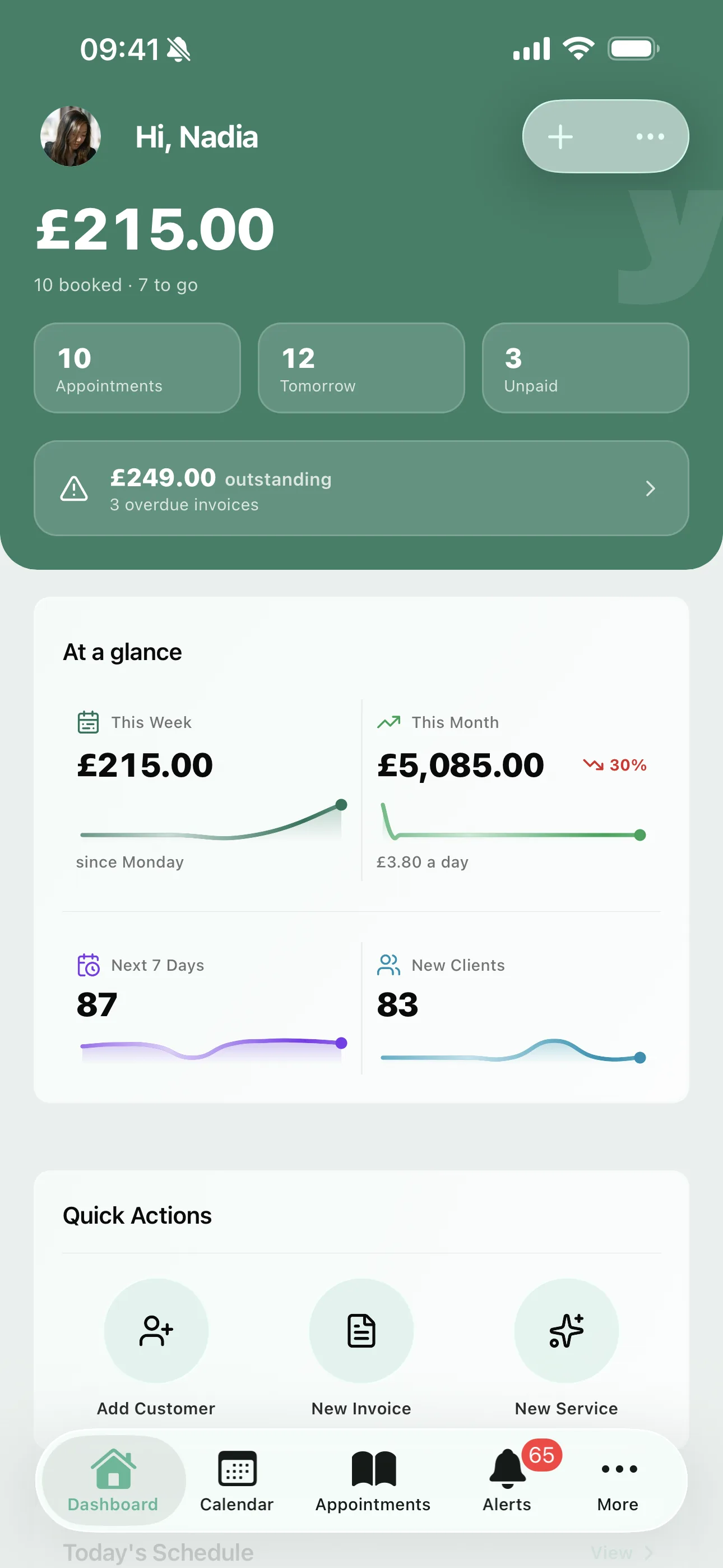 The Youzse dashboard on the mobile app