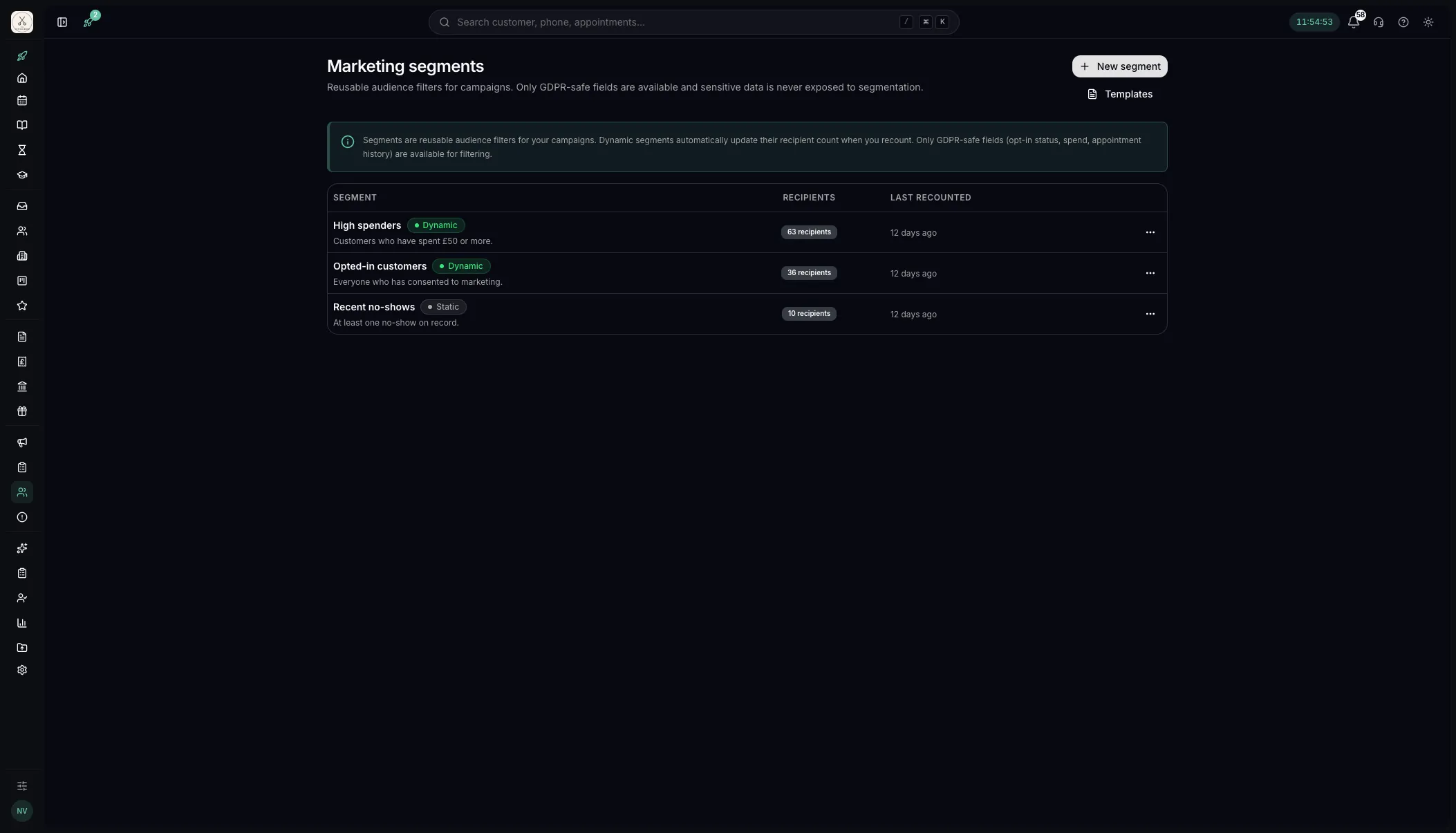 Building a customer segment in Youzse