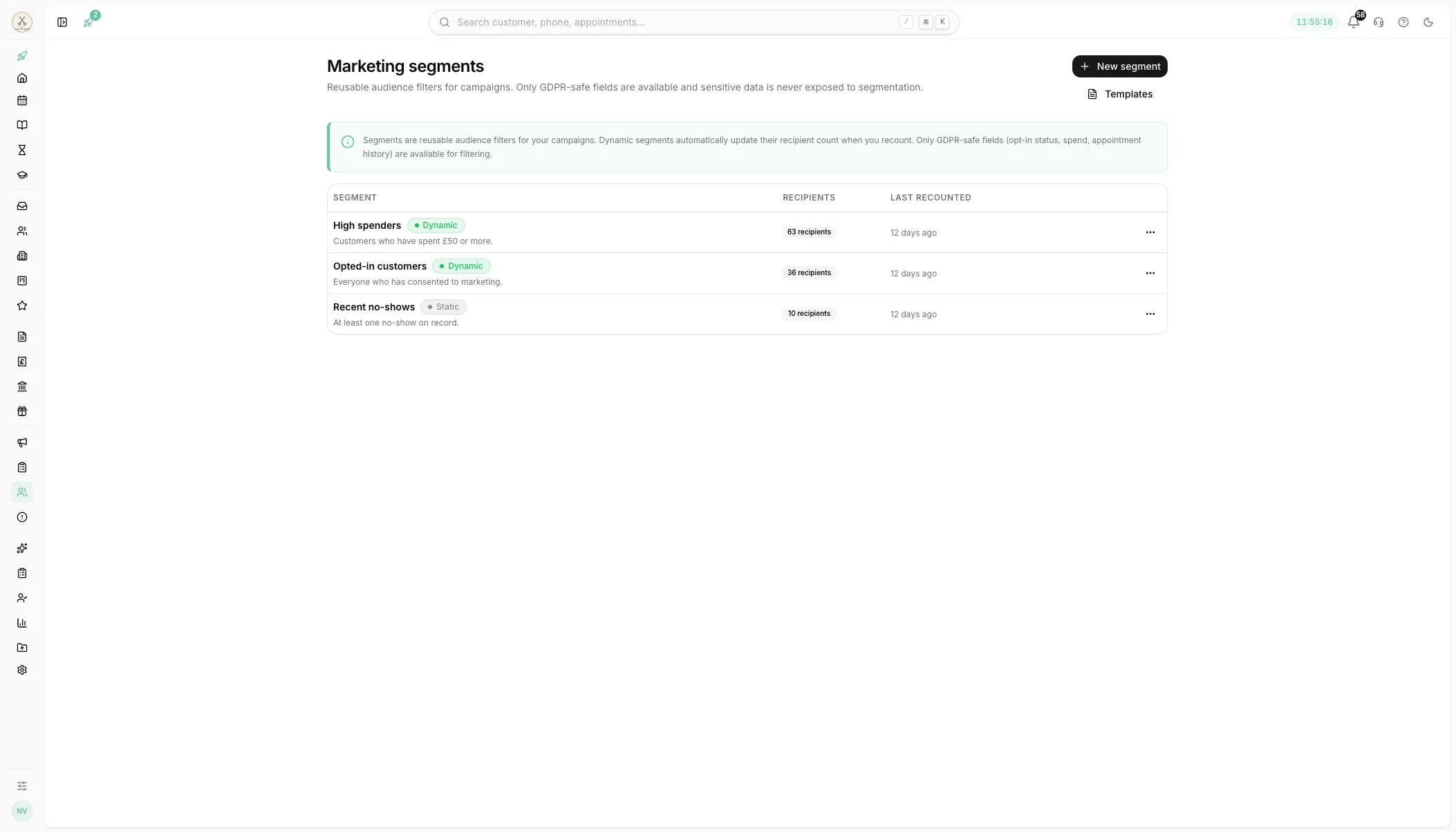 Building a customer segment in Youzse