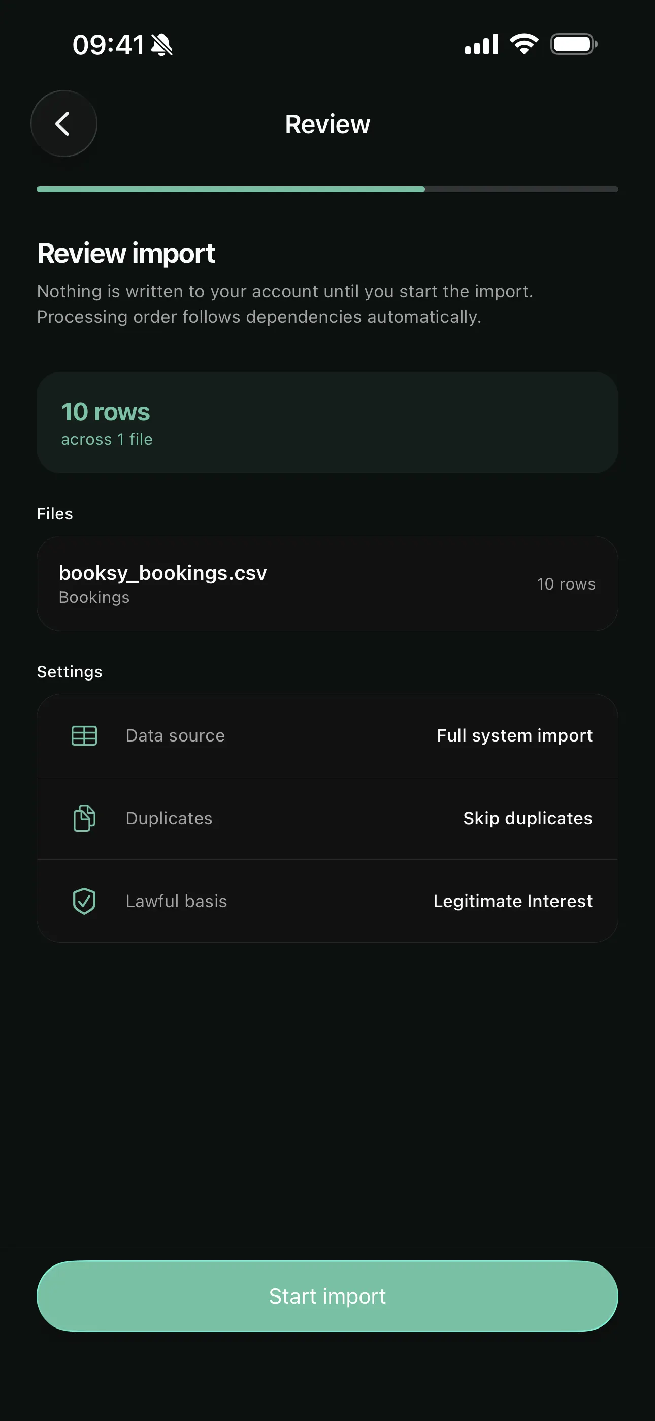Reviewing every data type before the migration runs on mobile
