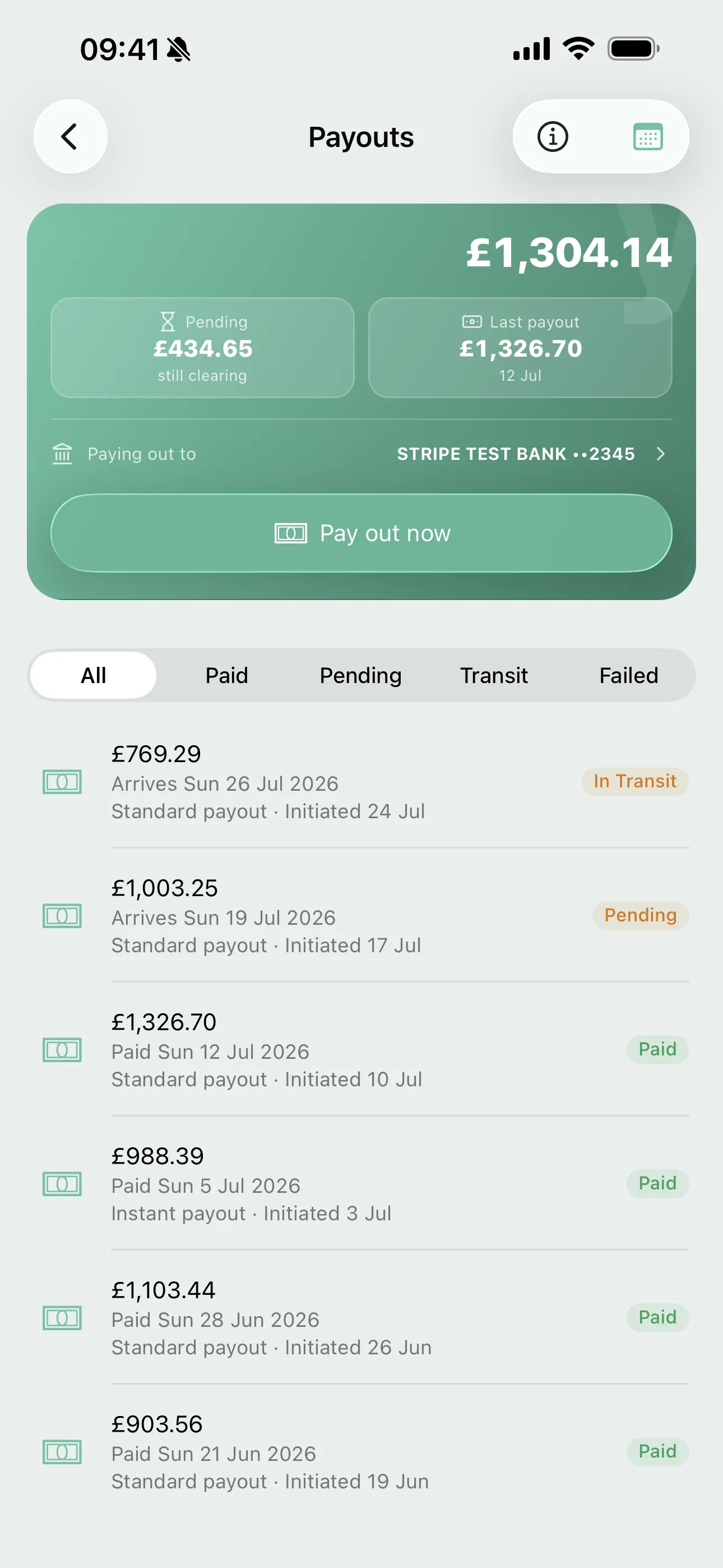 Payouts on the Youzse mobile app
